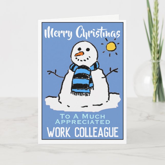 Divertidos Navidades de Snowman piden tarjeta para (Anverso)