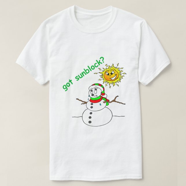Divertidos Navidades derriban camiseta a Snowman (Diseño del anverso)