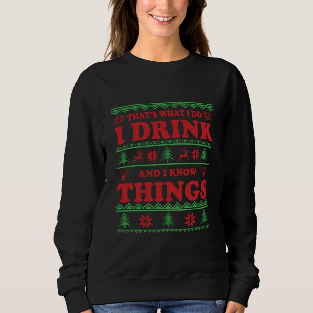 Divertidos navidades feos suéter whisky dice (Anverso)