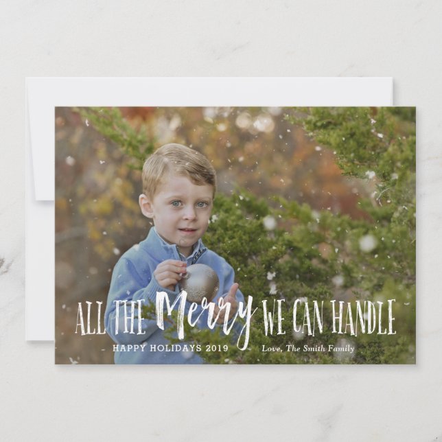 Divertidos niños con tarjeta navideña de fotos (Anverso)