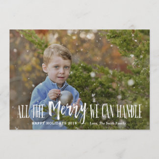 Divertidos niños con tarjeta navideña de fotos