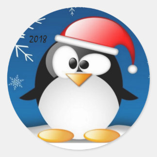 Divertidos pegatinas de pingüinos para un feliz añ