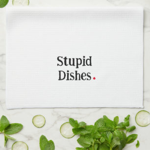 Divertidos platos estúpidos Toalla de cocina