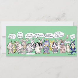 Divertidos Pun Bunnies Gracias Tarjeta Llanta Pers