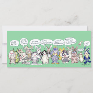 Divertidos Pun Bunnies Gracias Tarjeta Llanta Pers