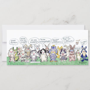 Divertidos Pun Bunnies Gracias Tarjeta Llanta Pers
