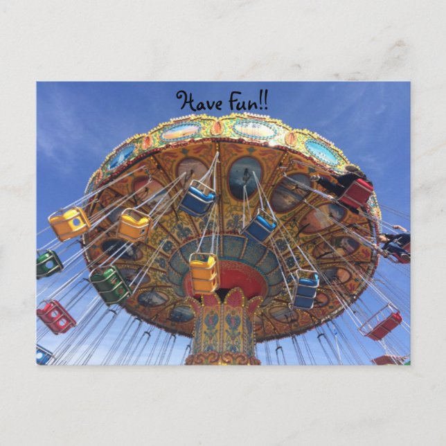 Divertirse en la tarjeta postal del carrusel vinta (Anverso)