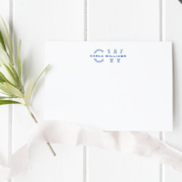 Dividir nota formal elegante de Monograma en azul