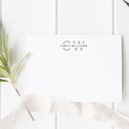 Dividir nota formal elegante de Monograma en gris