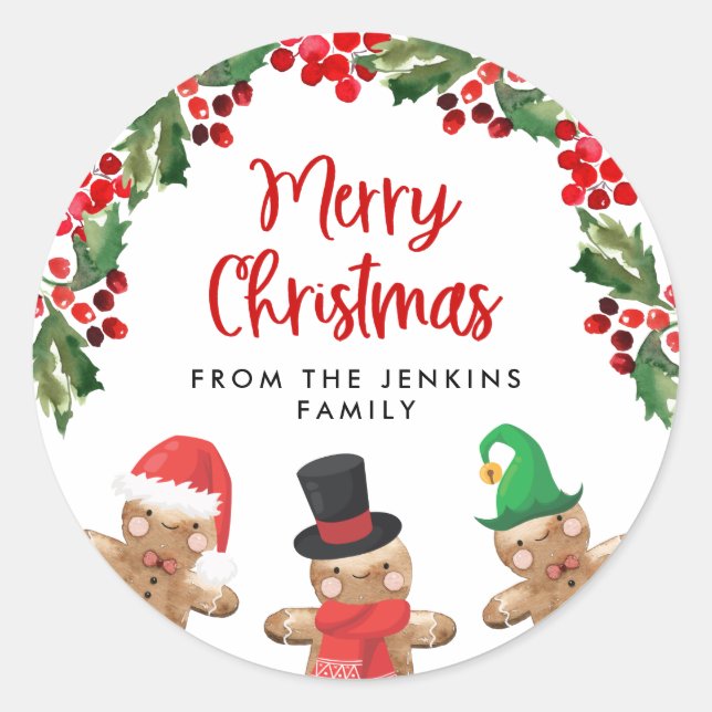 Diviértete con la etiqueta de Navidad de acebo (Anverso)