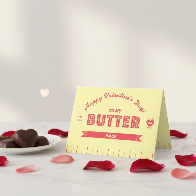 Diviértete con la tarjeta del Día de San Valentín  (A unique butter stick Valentine's day card for your Butter Half)