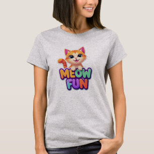 Diviértete con Meow - Camiseta de gato sonriente l