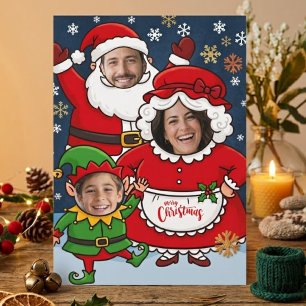Diviértete con Santa, Sra. Claus y Elfo de Navidad