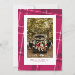 Diviértete con una foto de Navidad en cuadros rosa