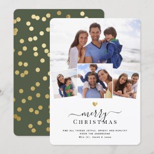 Diviértete en Navidad Chic Corazón Dorado Foto Col
