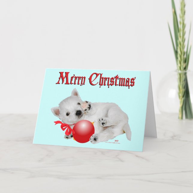 Diviértete en Navidad con cachorros Westie (Anverso)