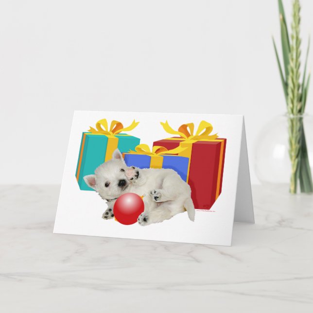 Diviértete en Navidad con un cachorro Westie (Anverso)