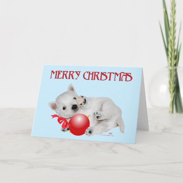 Diviértete en Navidad con un cachorro Westie (Anverso)