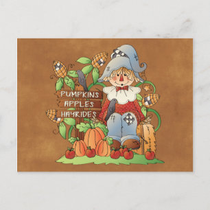 Diviértete Espantapájaros de temporada tarjeta pos