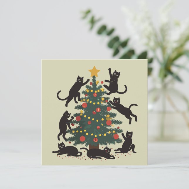 Diviértete Navidad Gato Amante Feliz Año Gato  (Anverso de pie)