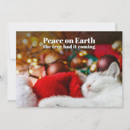 Diviértete Navidad Gato Durmiendo Paz en la Tierra