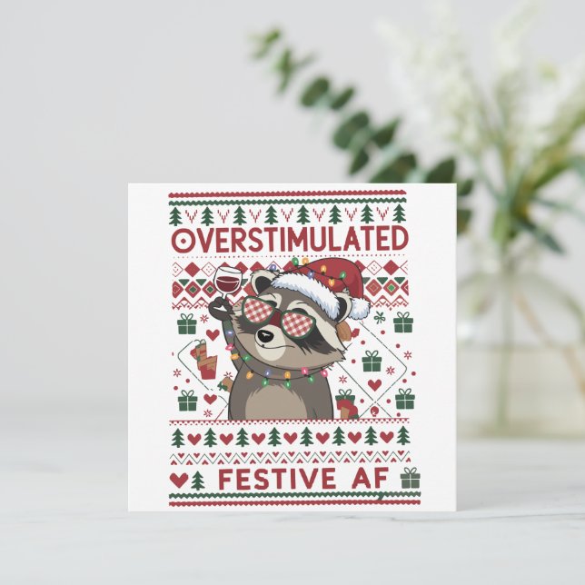 Diviértete Navidad Sobrestimulado y Festivo Af Map (Anverso de pie)