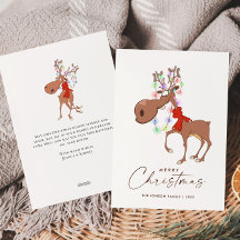 Diviértete Reno Renos Feliz Navidad Tarjeta de Nav