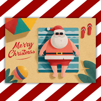 Diviértete Retro Playa Santa Tropical Navidad