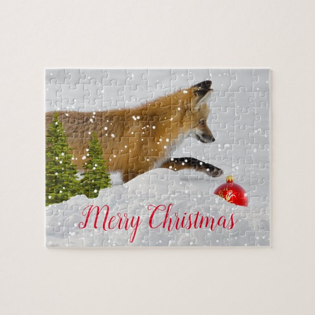 Diviértete Rompecabezas de Navidad Zorro (Horizontal)