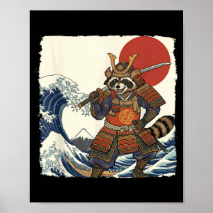 Diviértete samurái mapache guerrero japonés & arte