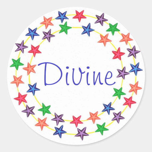 Divino, pegatinas con estrellas coloridas (Anverso)