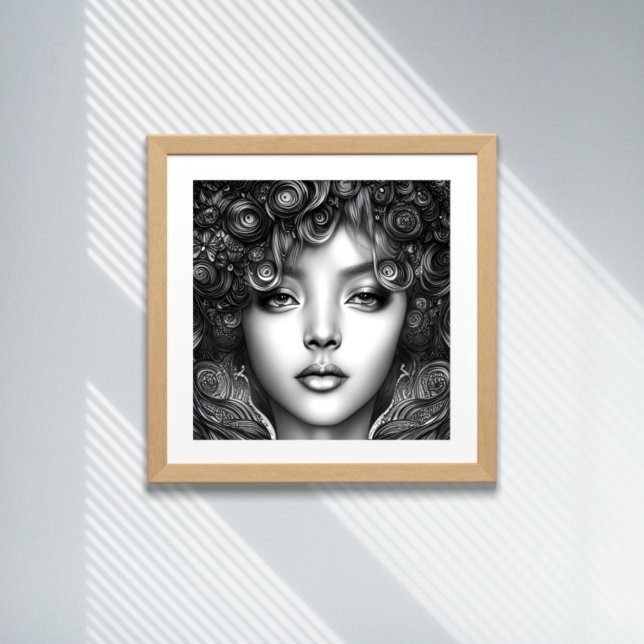 Divino retrato de arte digital del Chica negro (Subido por el creador)