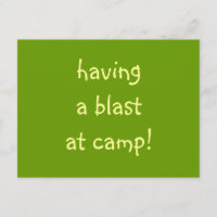 divirtiéndose en el campamento! tarjeta postal