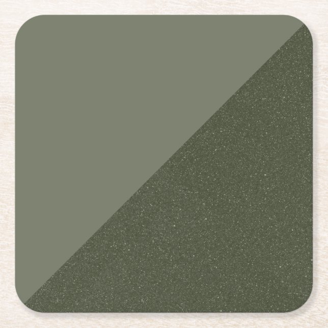 División Diagonal Verde Musgo - Posavasos de Papel (Anverso)