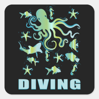 DIVISIÓN - PEGATINAS DE SUBMARINISMO DE SCUBA
