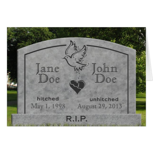 Divorcio - tarjeta del RASGÓN - cambie el texto (Anverso (Horizontal))