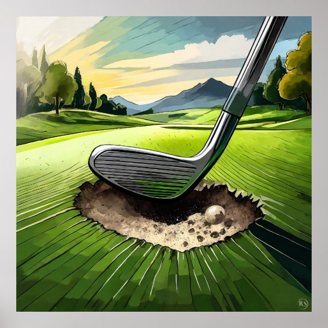 Divot King - Impresión de arte de golf (Frente)