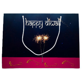 Diwali Feliz Brillante - Bolsa de Regalo Grande