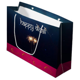 Diwali Feliz Brillante - Bolsa de Regalo Grande