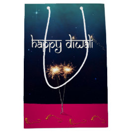 Diwali Feliz Brillante - Bolsa de Regalo Mediana