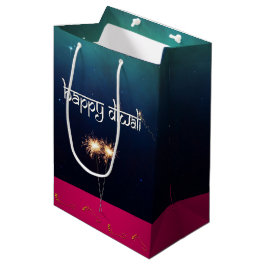 Diwali Feliz Brillante - Bolsa de Regalo Mediana