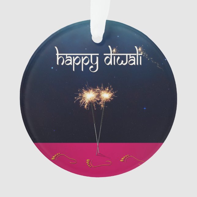 Diwali feliz chispeante - ornamento (Anverso)