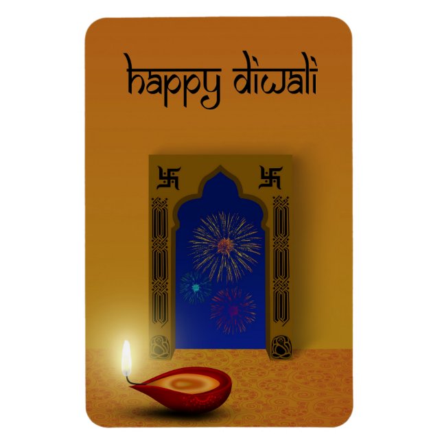 Diwali feliz festivo - imán flexible (Vertical)