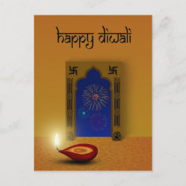 Diwali feliz festivo - postal