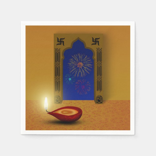 Diwali feliz festivo - servilleta de papel (Anverso)