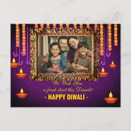 Diwali saluda tarjeta de foto tradicional