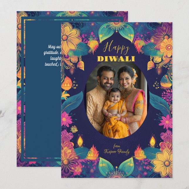 Diwali Splendor de tonalidad turquesa (Anverso / Reverso)
