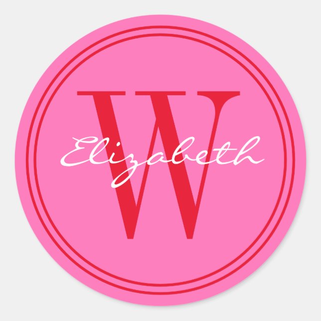 DIY Colores Nombre Monograma Sellos para sobres Ro (Anverso)