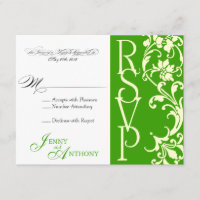 DIY Elegant Simple RSVP en Esmeralda y Cream