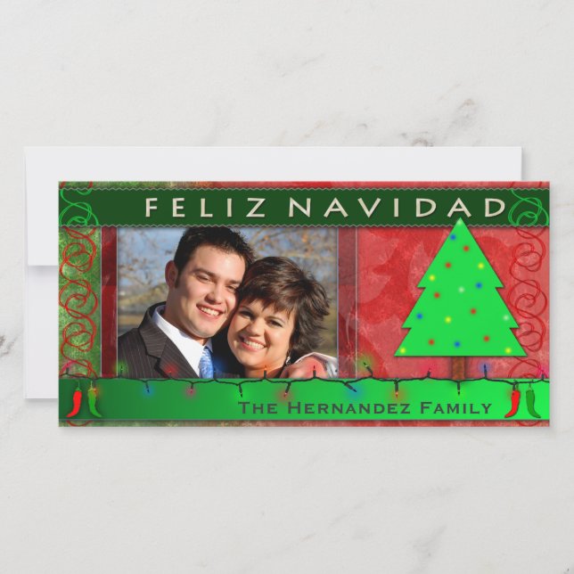 DIY Feliz Navidad - Tarjeta de foto personalizada (Anverso)